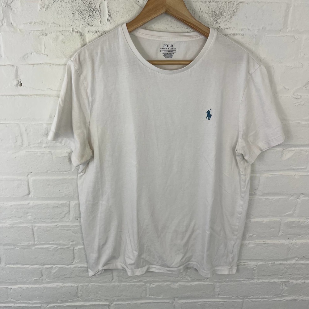 Polo Ralph Lauren Men's Custom Slim Fit T-Shirt Short Sleeve White Size L